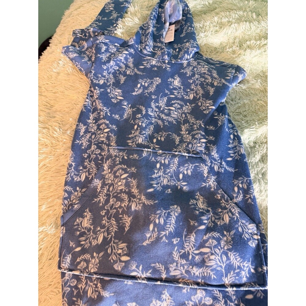 Blue & White Lug Peekaboo New Sweater Cotton Winter Hoodie Comfy Lounge Sz Xs